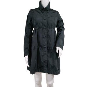 Valentino R.E.D Black Raincoat/Shacket Peplum Whimsy Goth Babydoll 40 S/M